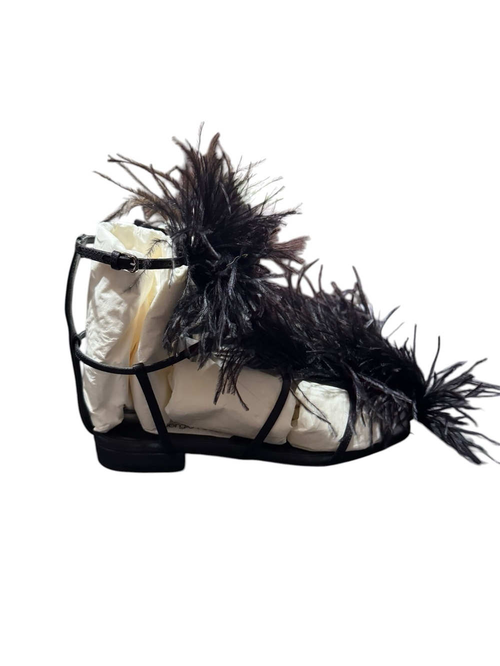 Sergio Rossi x Area Amazona Ostrich Gladiator Sandals